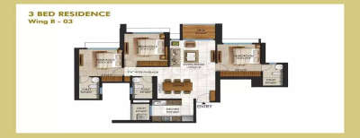 Neelkanth Krishna B Wing, 3 BHK-977 Sq.ft