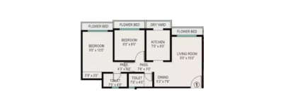 Ekta Brooklyn Park Phase III, 2 BHK-638 Sq.ft