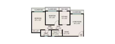 Ekta Parksville, 2 BHK-664 Sq.ft