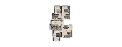 Ekta Verve, 3 BHK-1159 Sq.ft