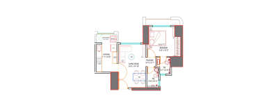 Raunak Codename Hundred Percent, 1 BHK-412 Sq.ft