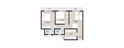 Raunak Grand Centre, 2 BHK-596 Sq.ft