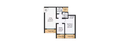 Raunak Residency, 1 BHK-344 Sq.ft