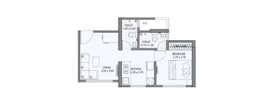Raunak Serene, 1 BHK-360 Sq.ft