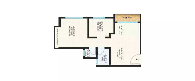 Unnathi Woods Phase 7B Ghodbunder Road - Floor plan 1 BHK 575 Sq.ft