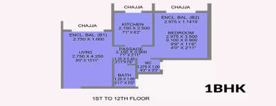 Neelsidhi Infinity, 1 BHK-374 Sq.ft