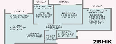 Neelsidhi Regalia, 2 BHK-592 Sq.ft