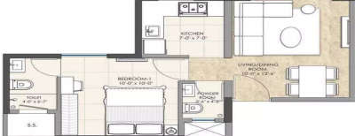 Omkar Lawns & Beyond, 1 BHK-335 Sq.ft