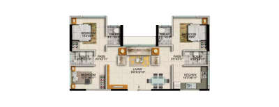 Dotom Ariana Residency, 3 BHK-1250 Sq.ft