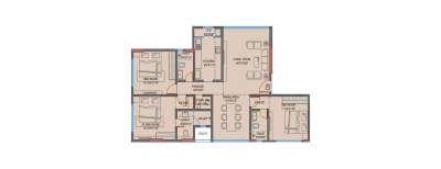 Ekta Eros, 3 BHK-796 Sq.ft