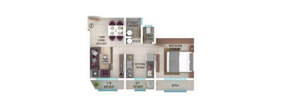 Ekta Regent Park, 1 BHK-439 Sq.ft