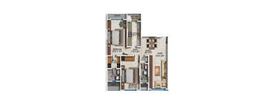 Ekta Trinity, 2 BHK-768 Sq.ft