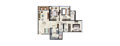 Ekta WestBay, 3 BHK-1165 Sq.ft