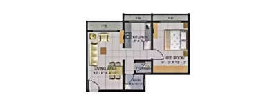 Shikara Orchid, 1 BHK-384 Sq.ft