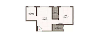 Adityaraj Gurukripa, 1 BHK-390 Sq.ft