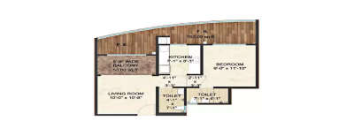 Centrio, 1 BHK-608 Sq.ft