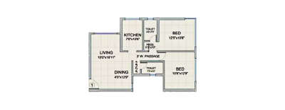Romell Diva, 2 BHK-740 Sq.ft