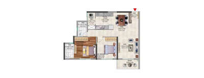 Kolte Patil Lakeside 24, 2 BHK-1178 Sq.ft