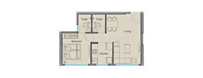 A & O Eminente, 1 BHK-368 Sq.ft