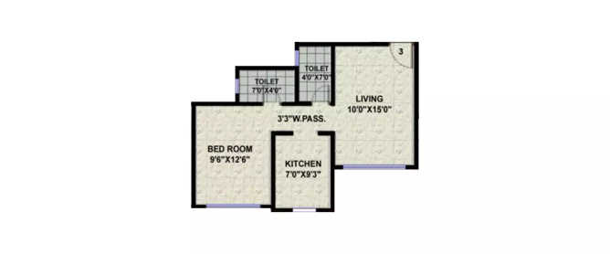 Galaxy Apartments Kurla - Floor plan 1 BHK 650 Sq.ft