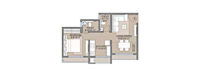 Ornate Heights, 1 BHK-444 Sq.ft