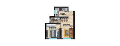 Sethia Imperial Avenue, 1 BHK-308 Sq.ft