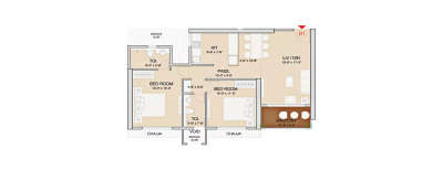 Ruparel Stardom, 2 BHK-744 Sq.ft