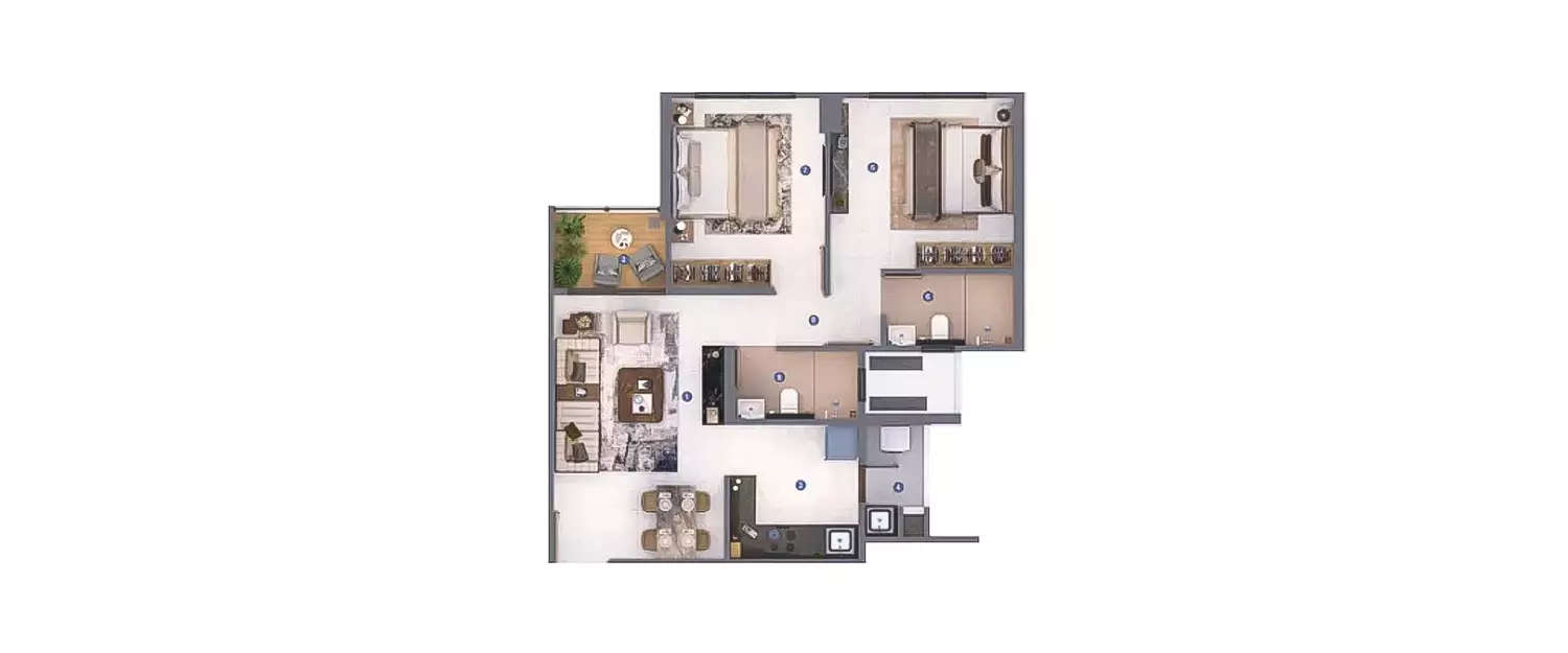 Floor plan for 2 BHK
