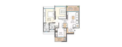 Mantra Magnus, 2 BHK-820 Sq.ft