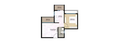 Konnark High Castle, 1 BHK-369 Sq.ft