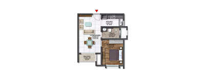 Brigade Sanctuary, 1 BHK-656 Sq.ft