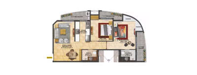 Rishita Mulberry Heights, 2 BHK-803 Sq.ft
