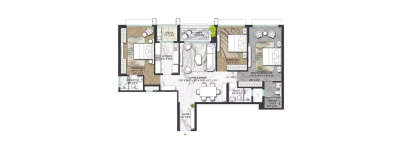 Lodha Marq, 3 BHK-1488 Sq.ft