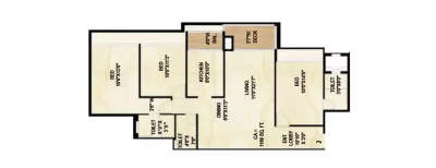 Goodwill Wisteria, 3 BHK-1169 Sq.ft