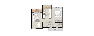 Emperia Hillcrest, 1 BHK-440 Sq.ft