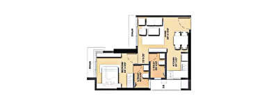 71 Midtown, 1 BHK-384 Sq.ft