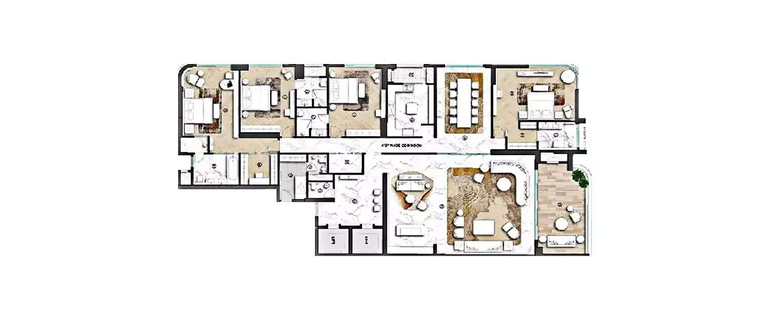 Floor plan for 4 BHK