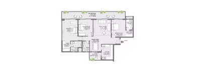 Eldeco Trinity, 3 BHK-2245 Sq.ft