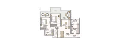 Prestige Siesta, 2 BHK-1050 Sq.ft