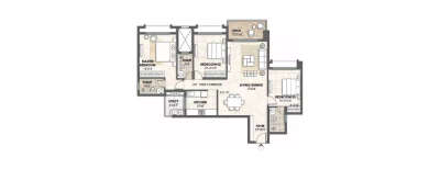 Lodha Azur, 3 BHK-1265 Sq.ft