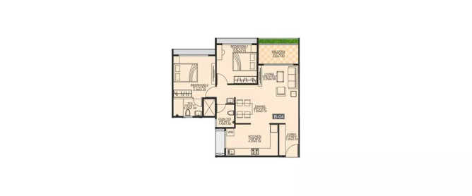 Ace Abode by Jhamtani Pimpri Chinchwad - Floor plan 2 BHK 687 Sq.ft