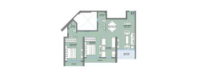 GeeCee Emerald, 2 BHK-731 Sq.ft
