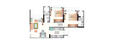 Shubham Trident, 2 BHK-600 Sq.ft