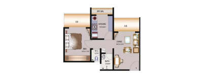 Tharwani Vedant Nakshatra, 1 BHK-450 Sq.ft