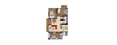 Ambience Downtown, 3 BHK-2477 Sq.ft