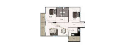 Confident Mayfair, 2 BHK-766 Sq.ft