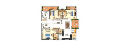 SRIAS IWA, 3 BHK-2290 Sq.ft