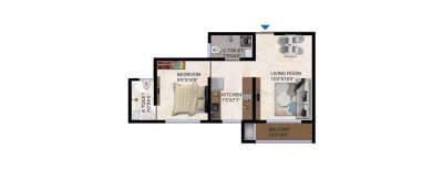 Venus Skky City, 1 BHK-436 Sq.ft