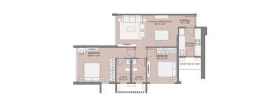 Sunteck Skydeck Collection, 2 BHK-866 Sq.ft