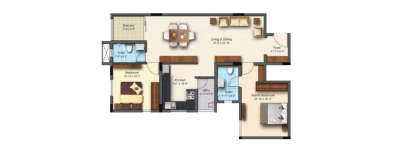 Adroit Fortune, 2 BHK-727 Sq.ft